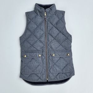 J. Crew Gray Flannel Quilted Vest Size XXS